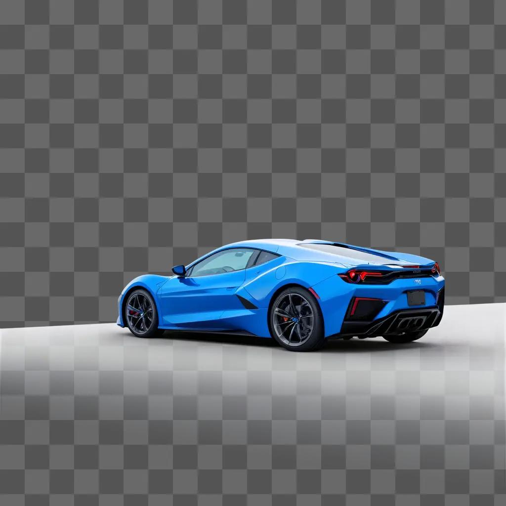 blue car is on a white background