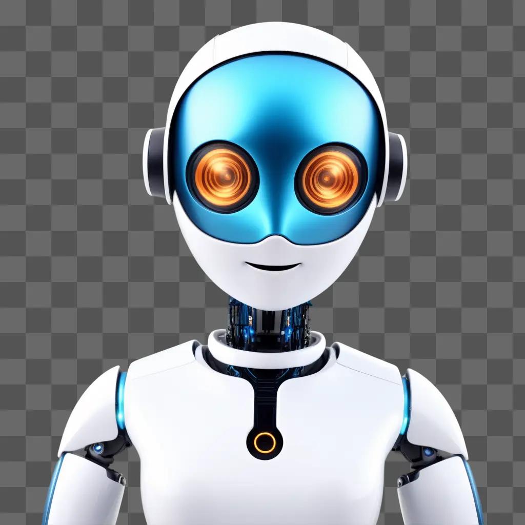 blue chatbot with glowing eyes