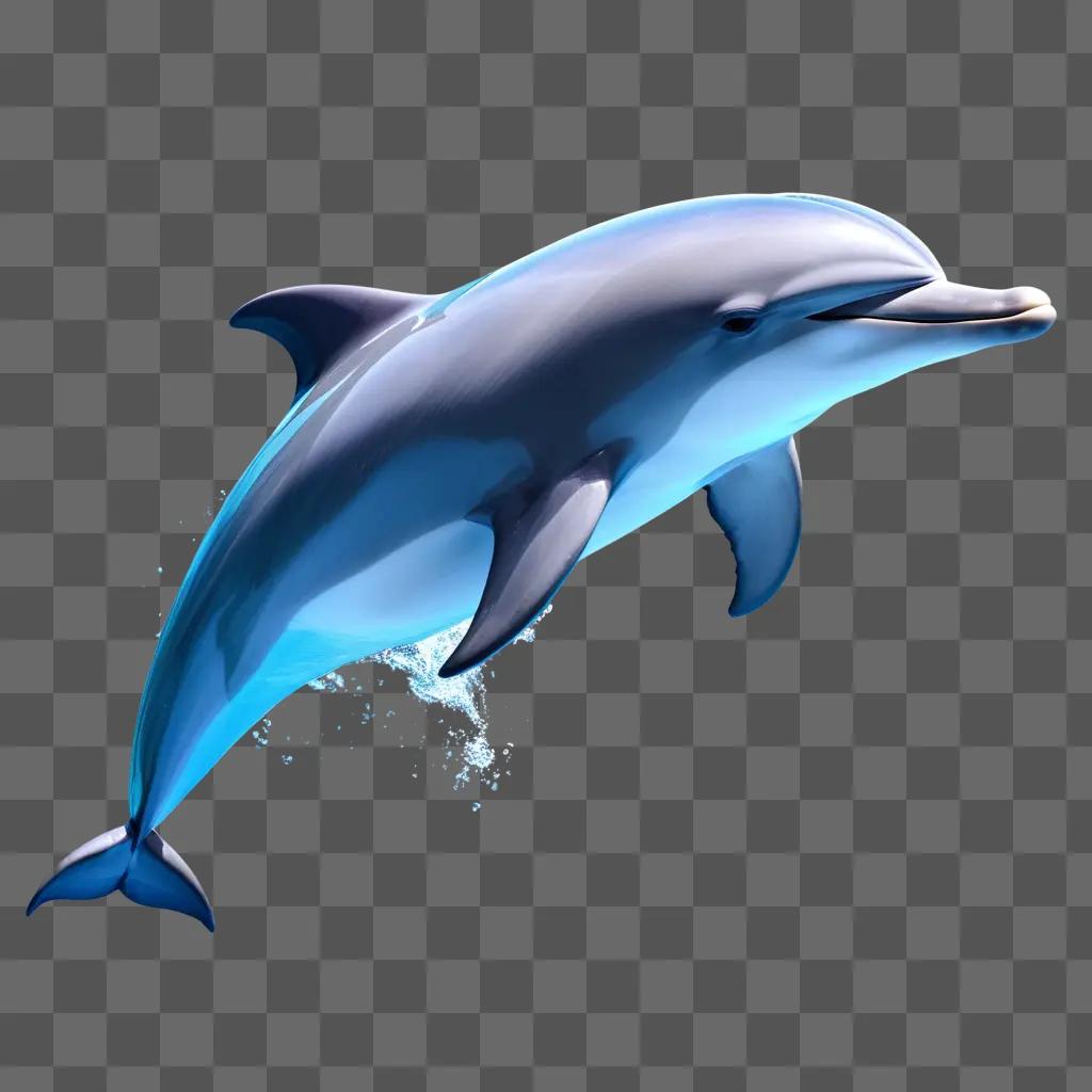 blue dolphin is jumping through the air