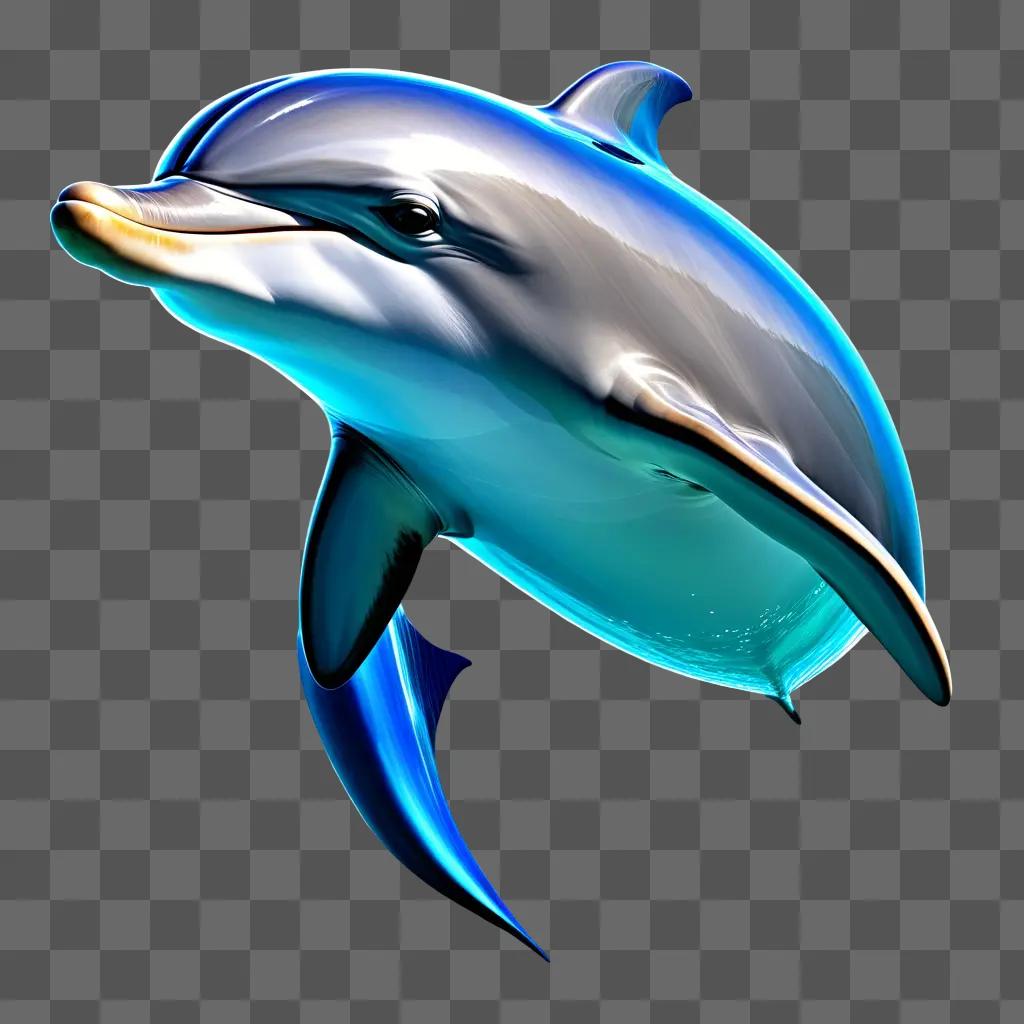 blue dolphin with a glowing tail