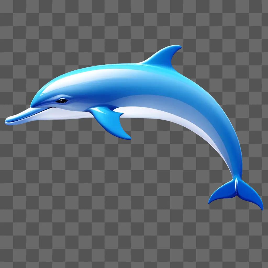 blue dolphin with a white tail and a blue body