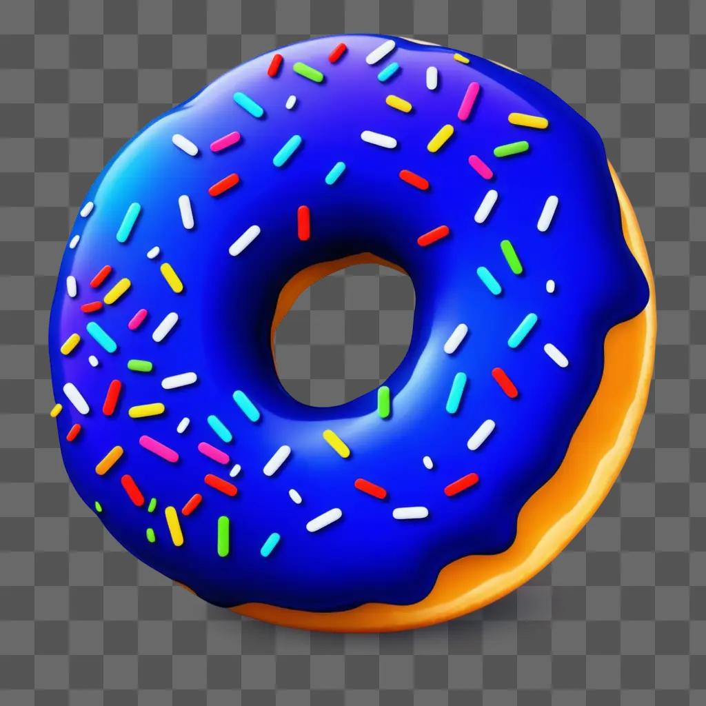 blue donut with colorful sprinkles