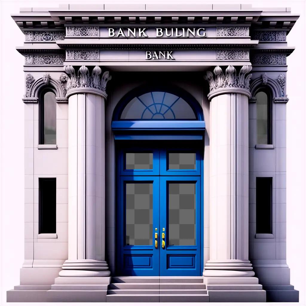 blue doorway of a bank building