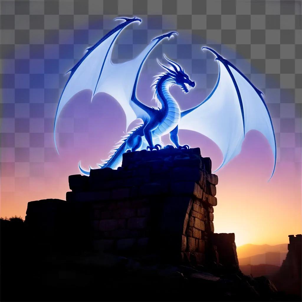 blue dragon image against a brick wall