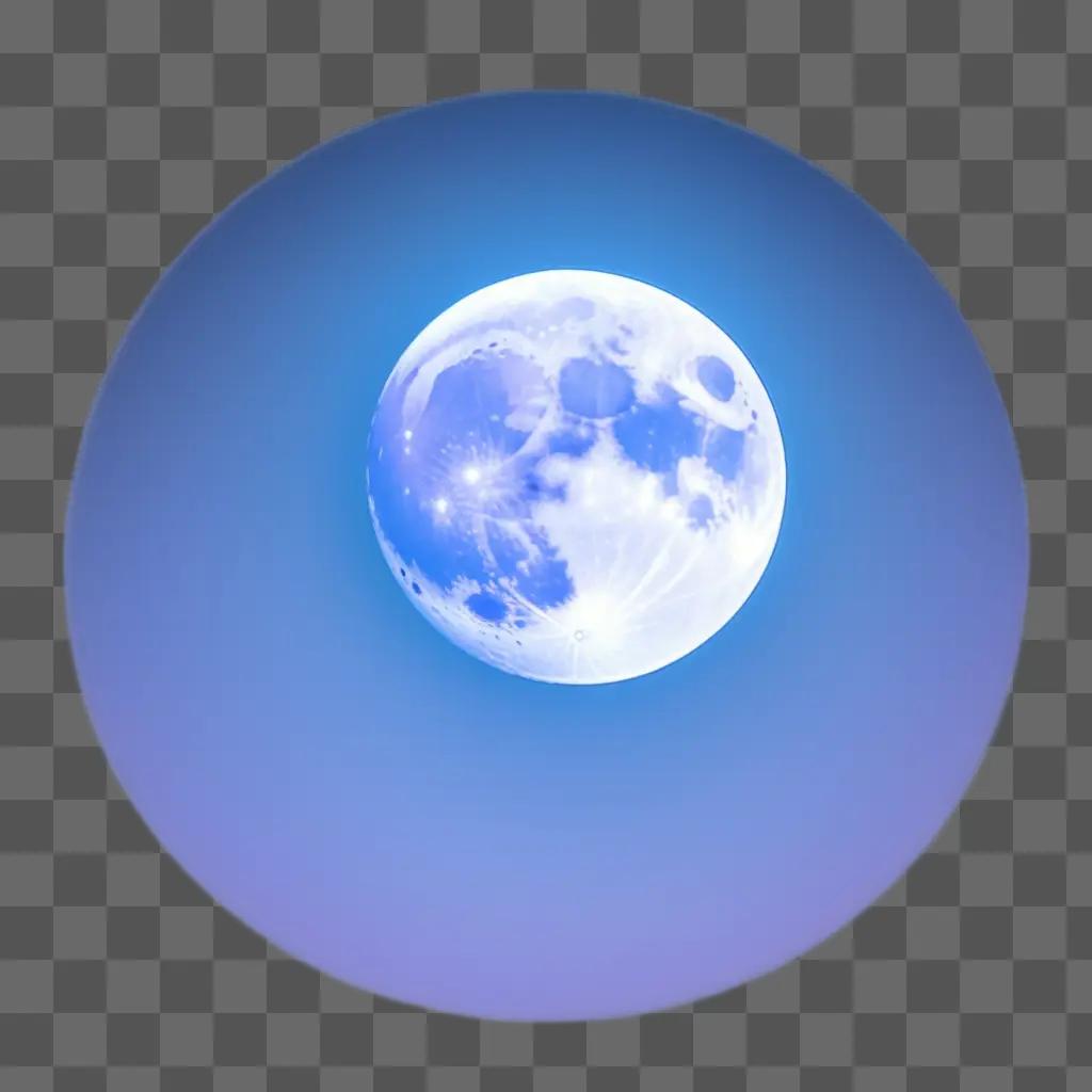 blue moon is seen in a circle