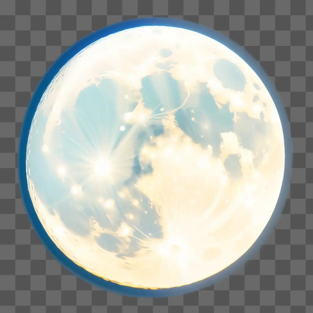 blue moon radiates in the sky