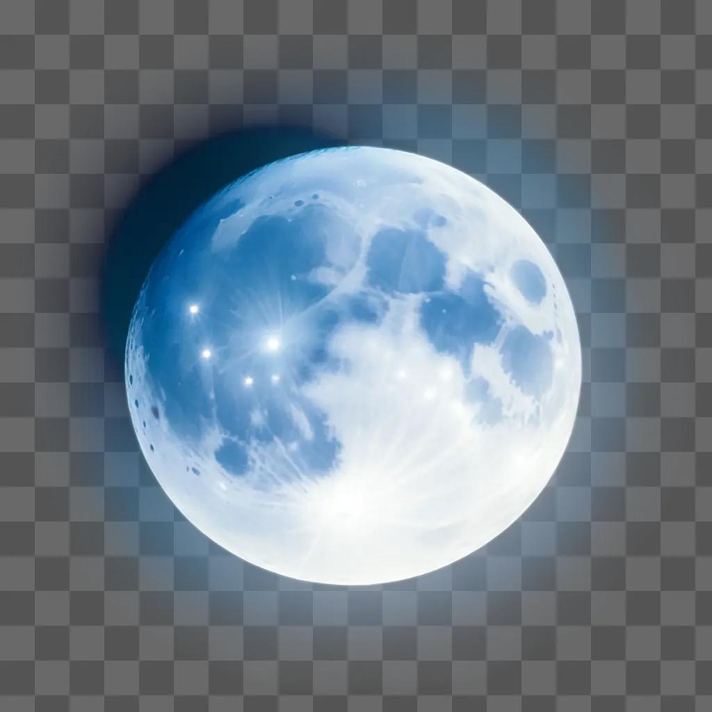 blue moon rises over a starry night