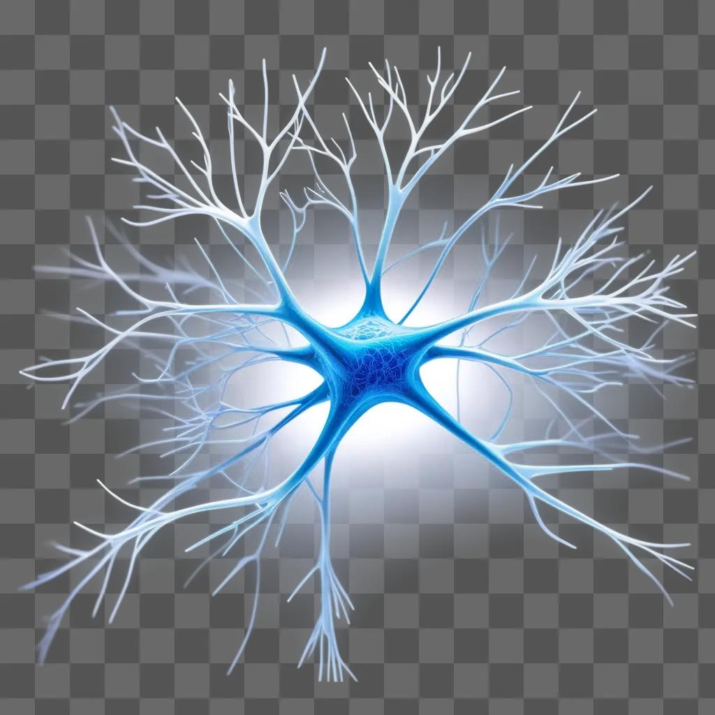 blue neuron with a white stem