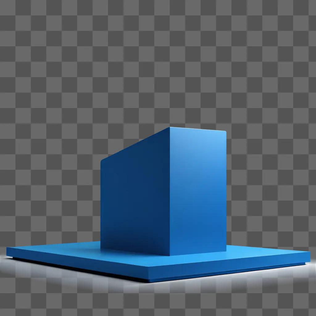 blue podium stands against a blue wall