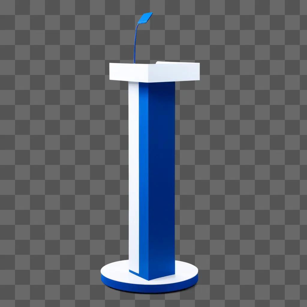 blue podium stands on a blue background