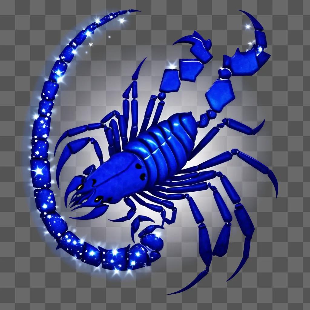 blue scorpion sign on a blue background