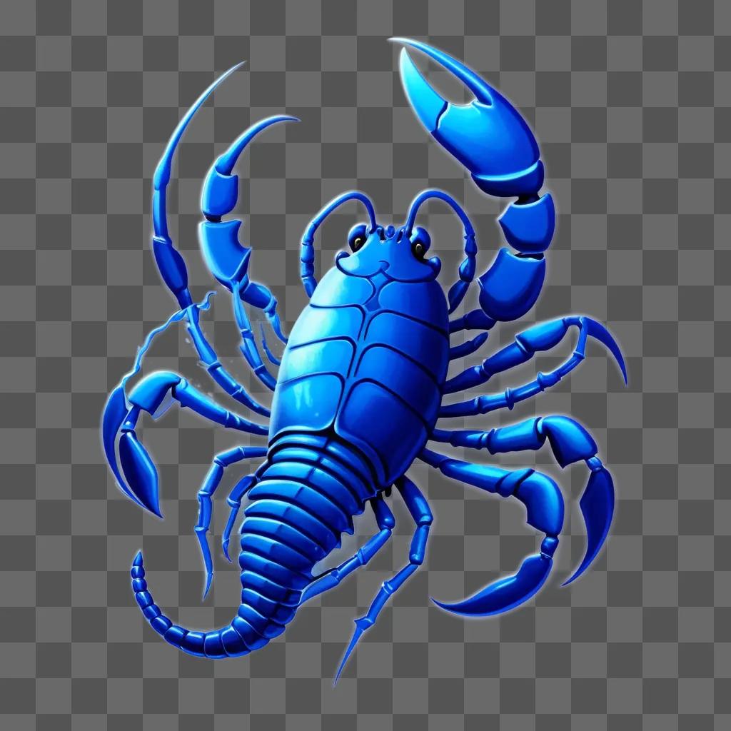 blue scorpion sign on a blue background