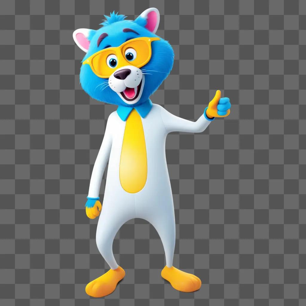 blue test clipart cartoon character