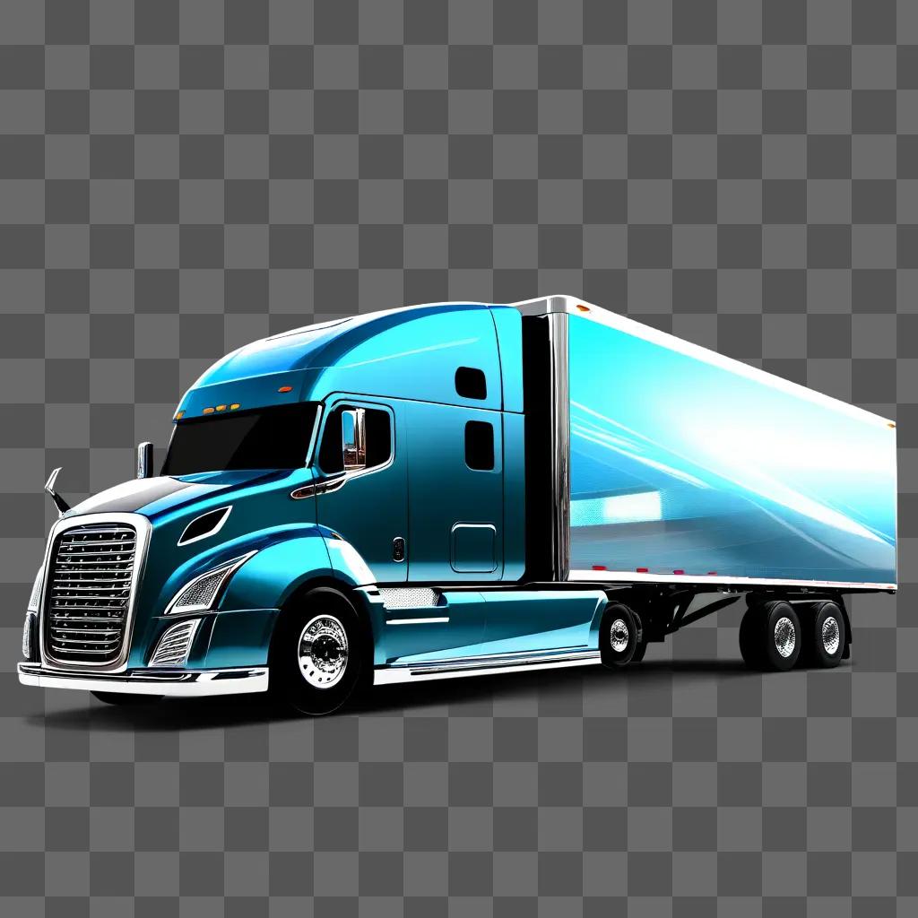 blue truck is parked on a gray background