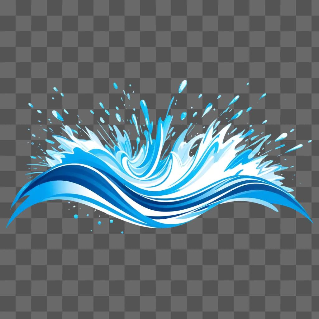 blue wave with splashes of light in the background