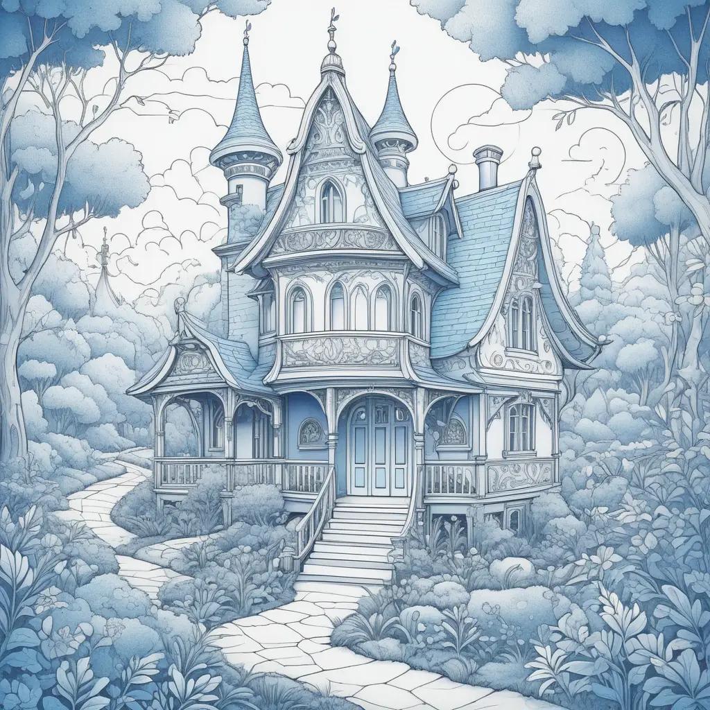 bluey color pages drawing of a castle