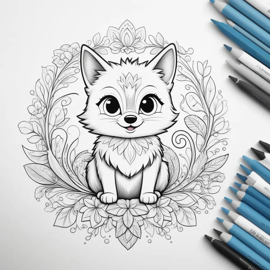 bluey coloring page features a cute little cat