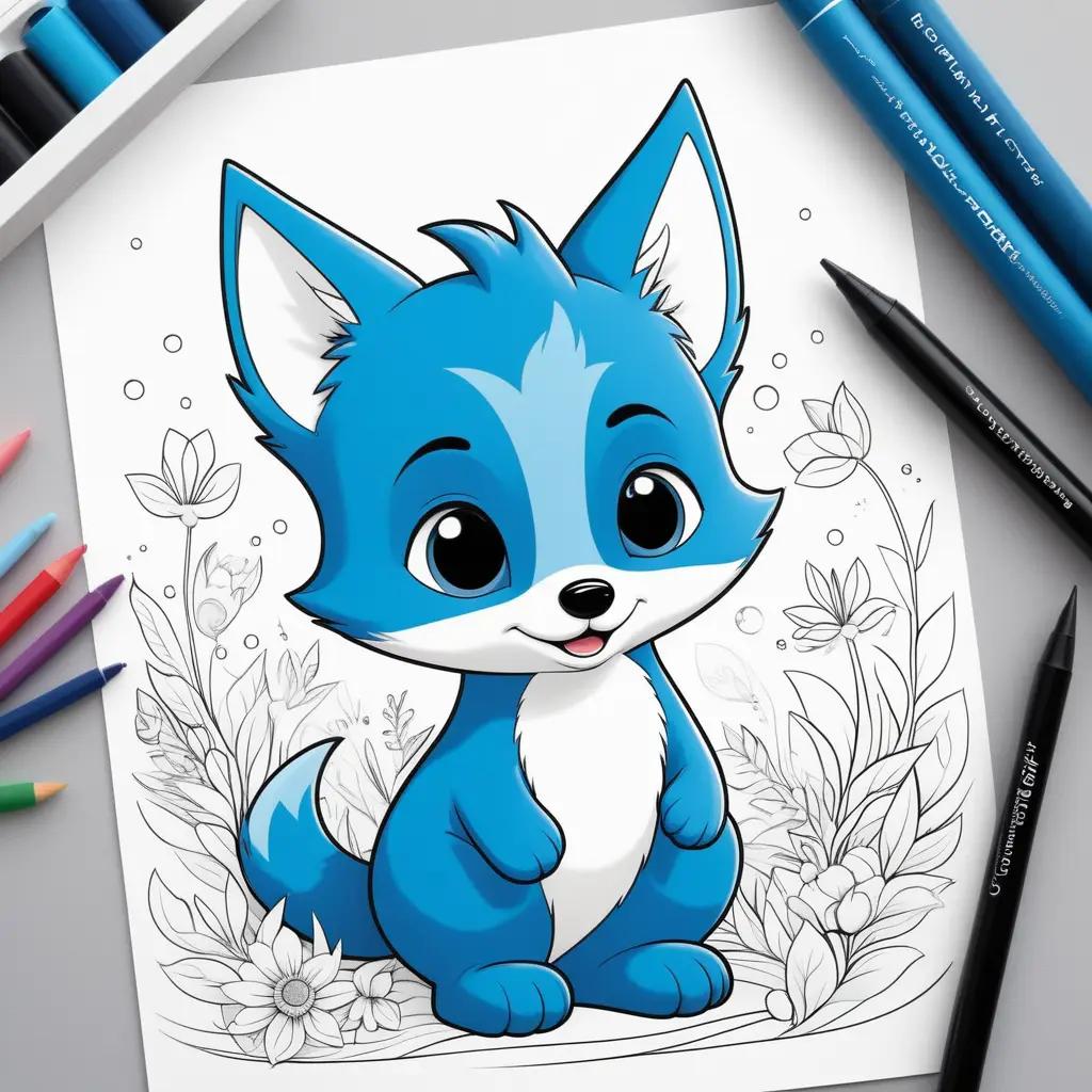 bluey fox is on a page of coloring pages