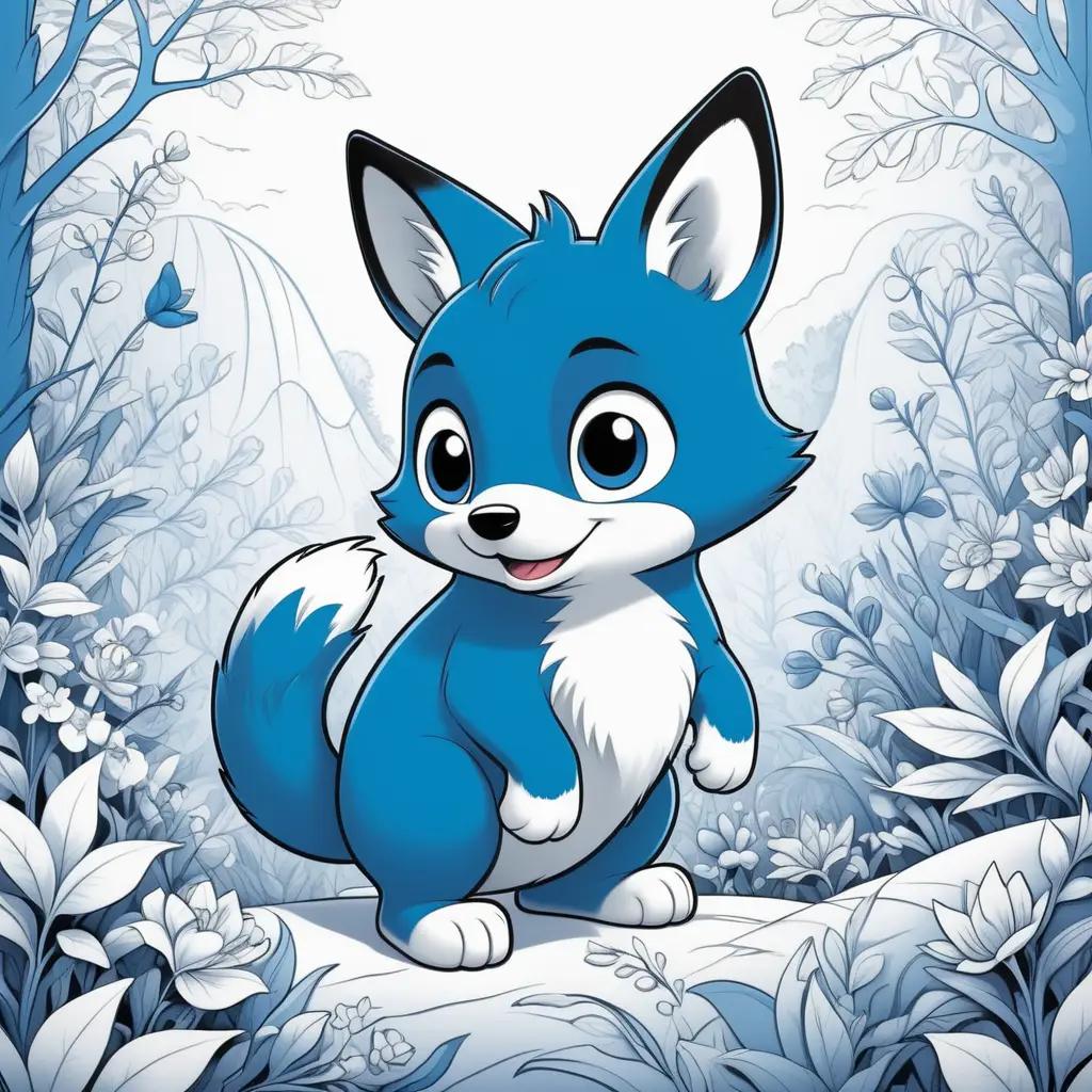 bluey fox with blue color pages