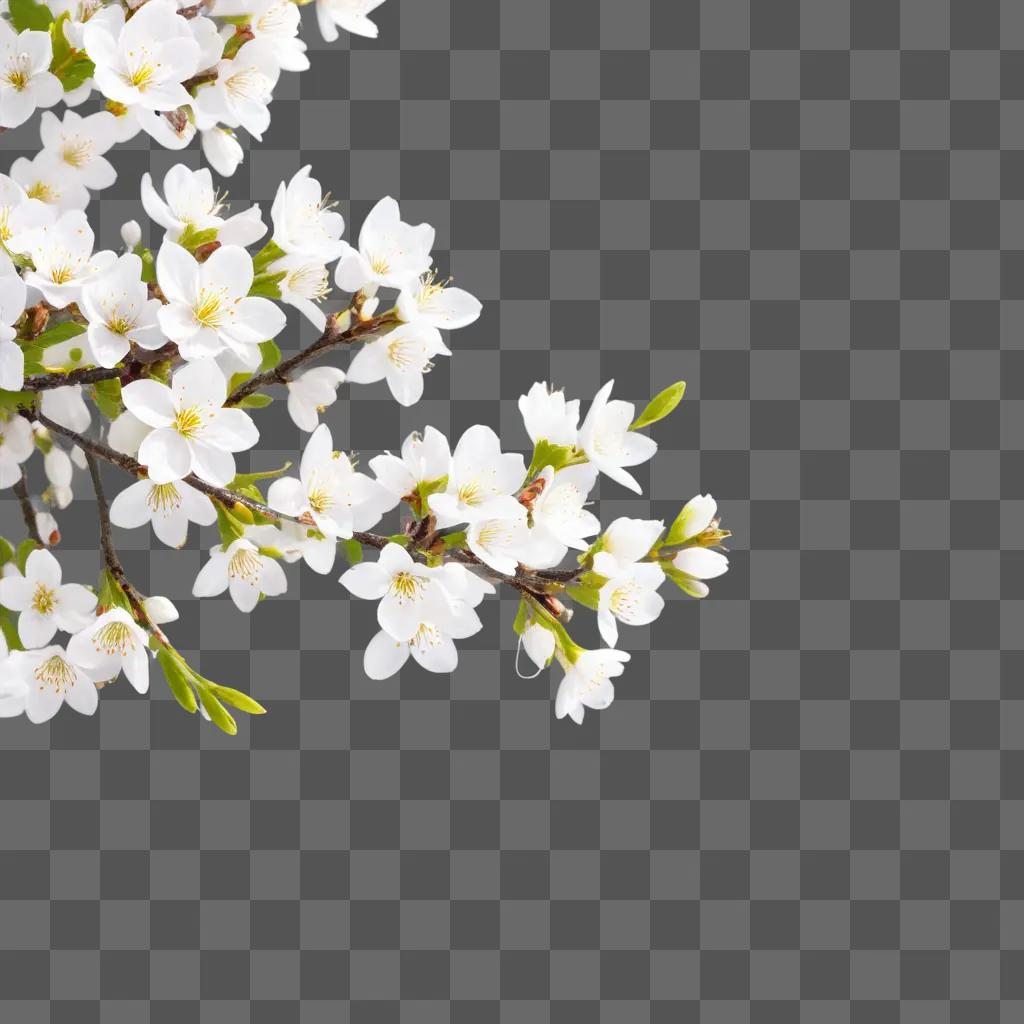 blurry white flower branch against a beige background