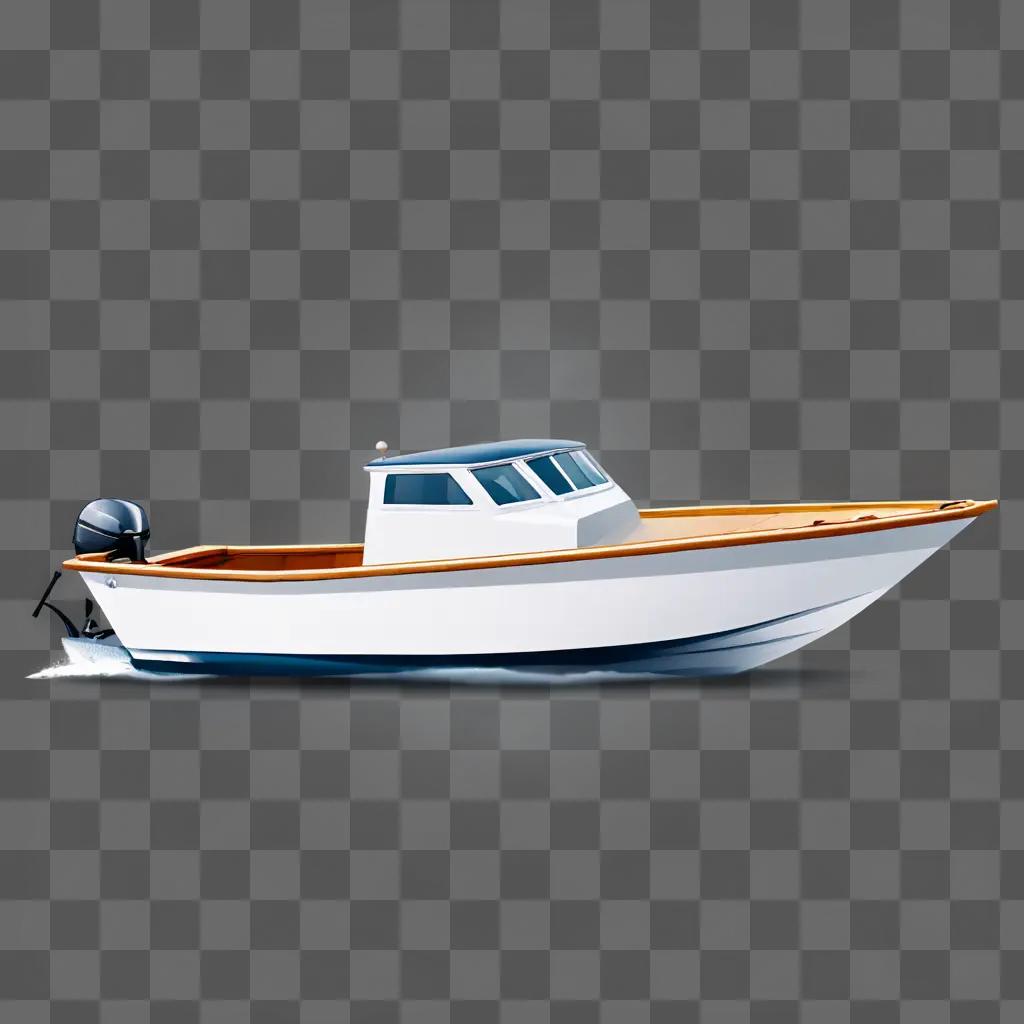 boat clipart A boat with a white roof and a black front