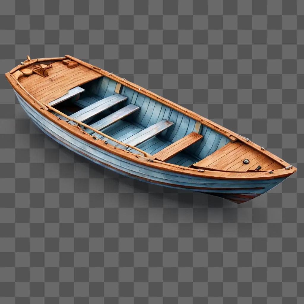 boat clipart A boat with wooden deck and brown seating