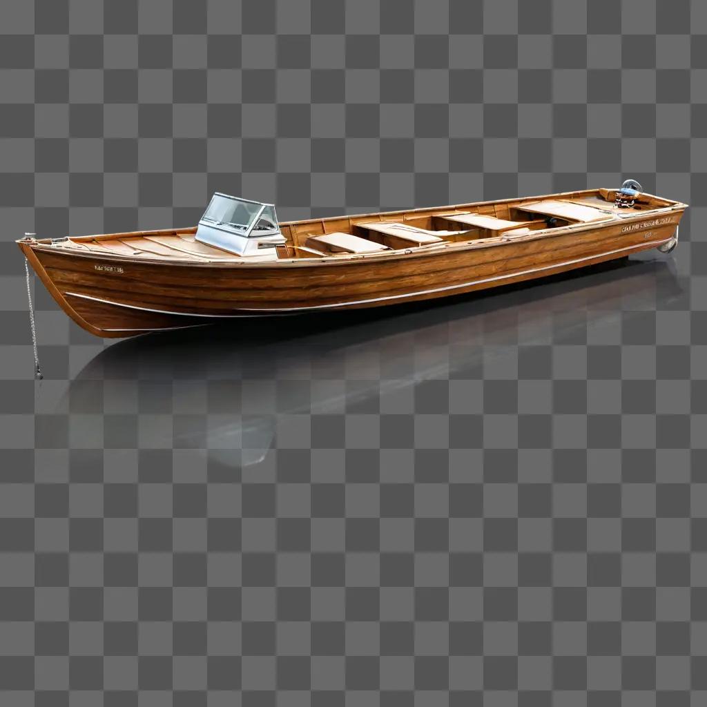 boat drawing realistic A wooden boat sits on a brown background