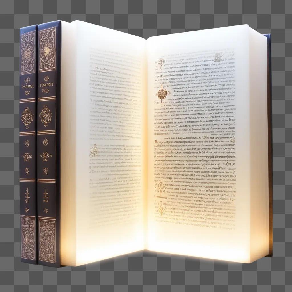 book with a transparent cover, glowing with light