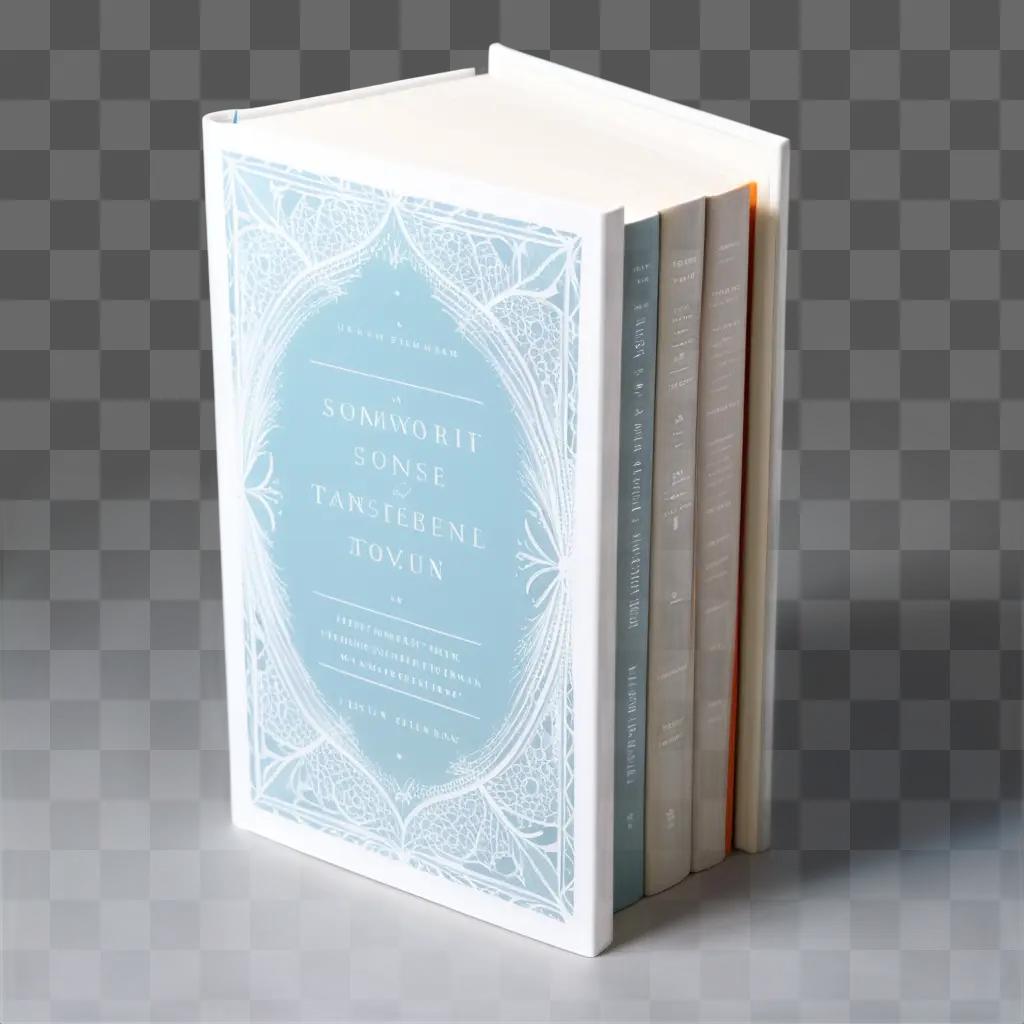 book with a white cover and transparent spine