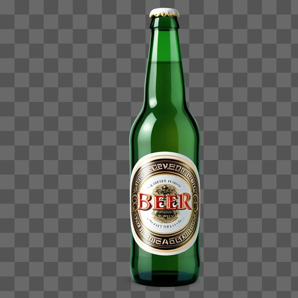 bottle of beer with a green background