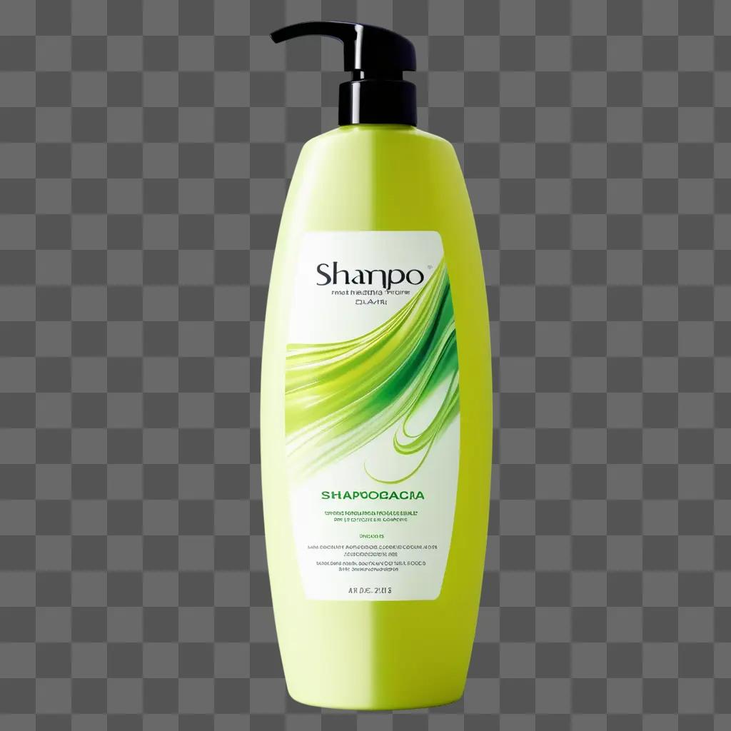 bottle of shampoo with green and black colors