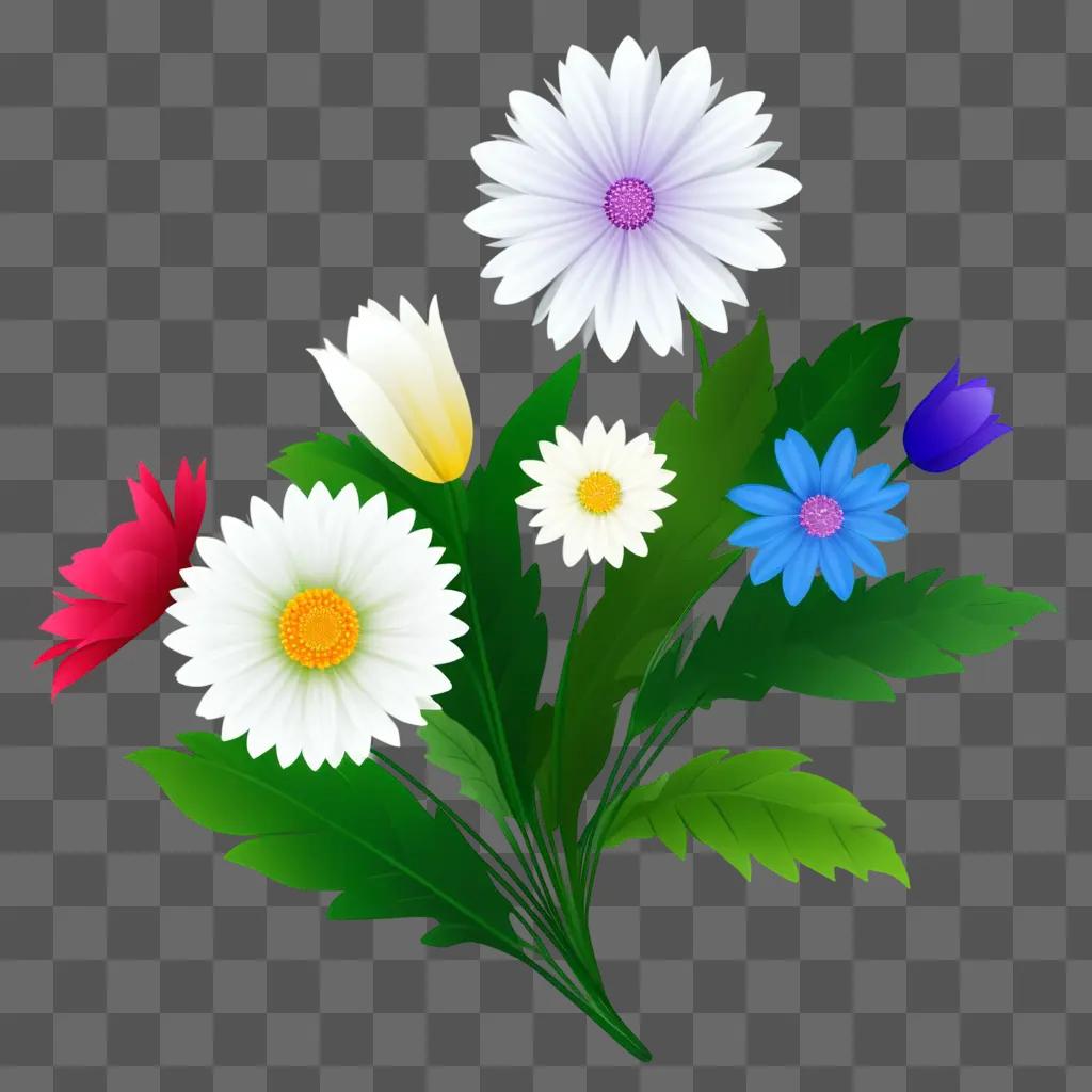 bouquet of colorful flowers with free clipart