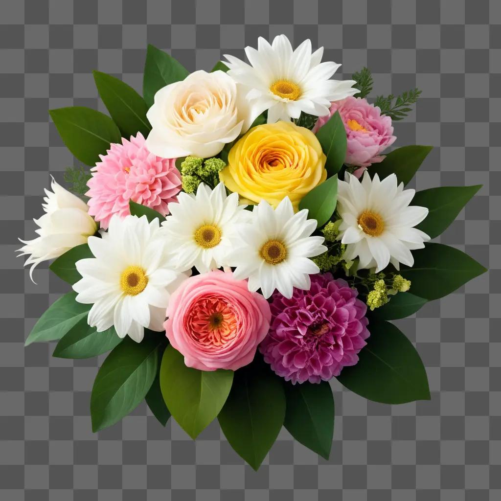 bouquet of flowers with different flower formats