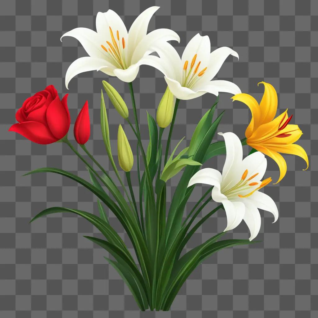 bouquet of free clipart flowers in a vase