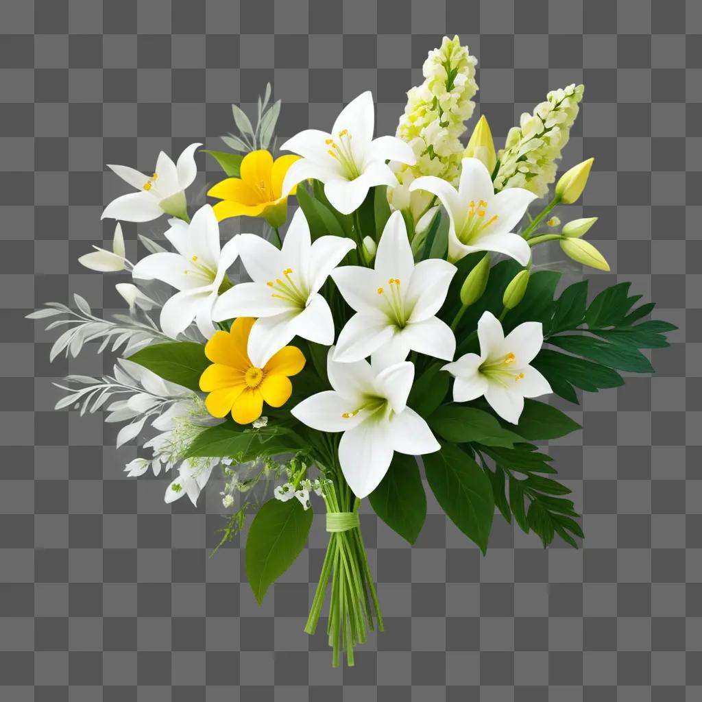 bouquet of white flowers with yellow centers