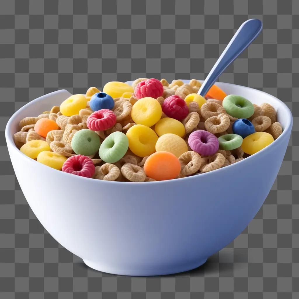 bowl of cereal with colorful cereal pieces