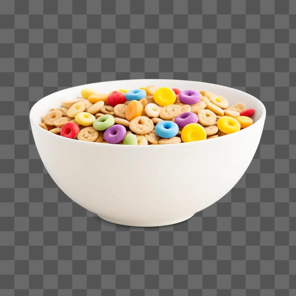 bowl of colorful cereal in a white bowl