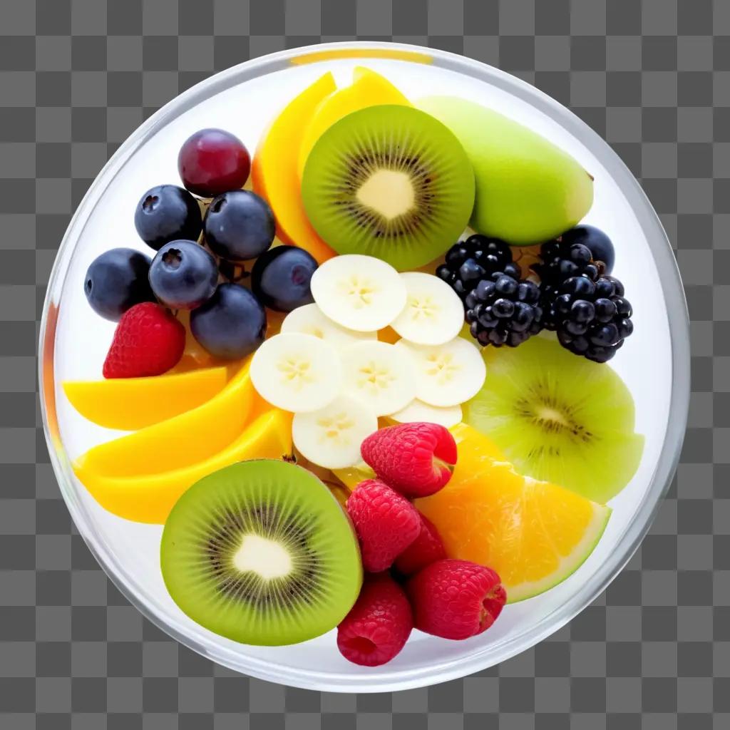 bowl of fruits with a transparent background