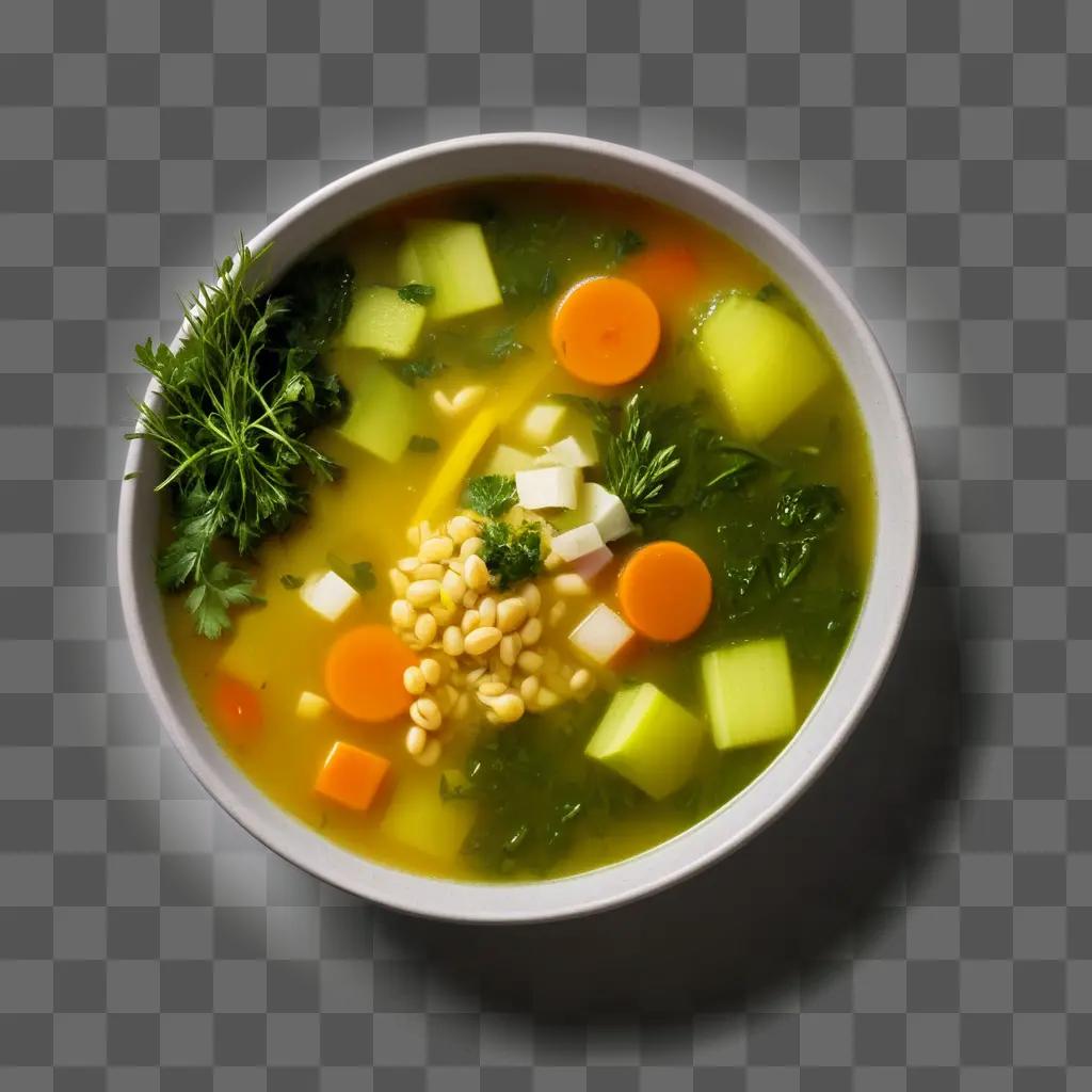 bowl of soup with carrots and celery