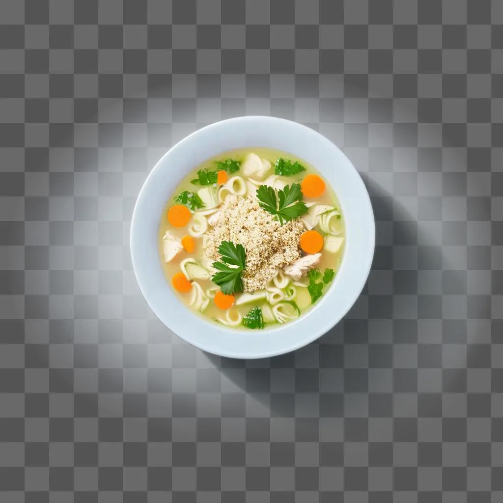 bowl of soup with chicken and vegetables