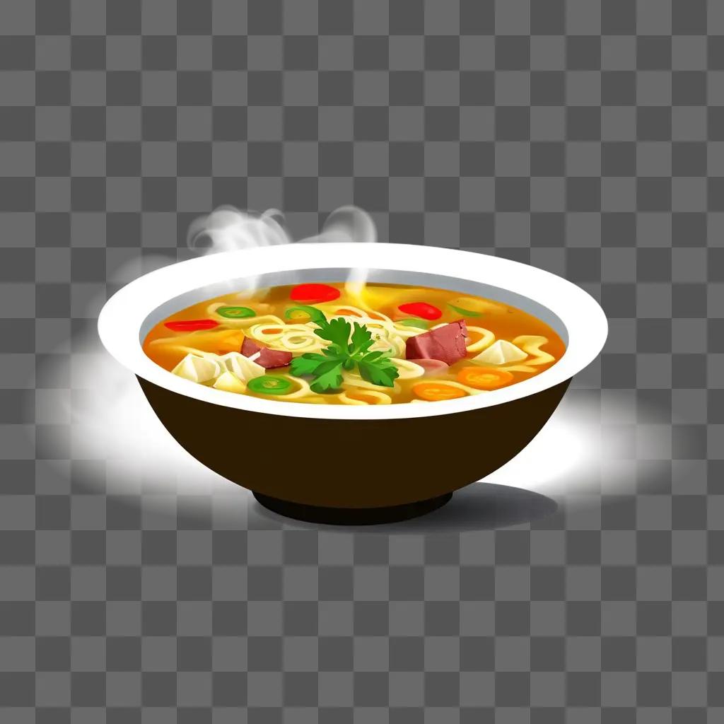 麺と野菜のスープ丼