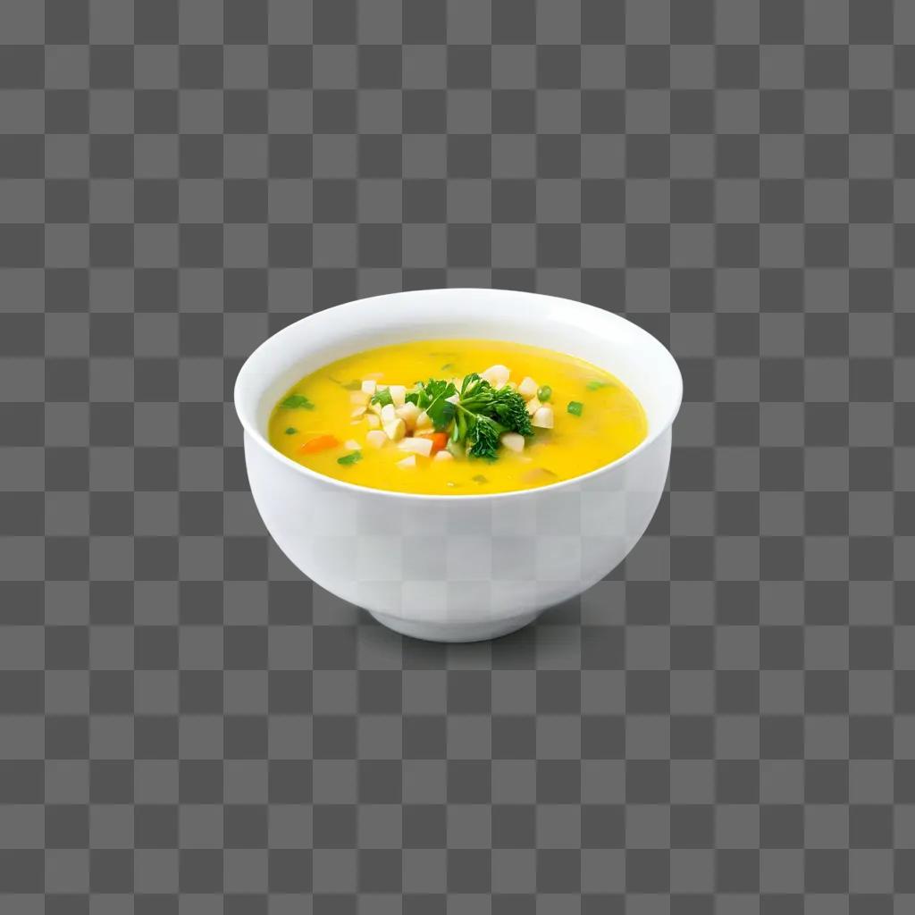 bowl of soup with parsley and carrots