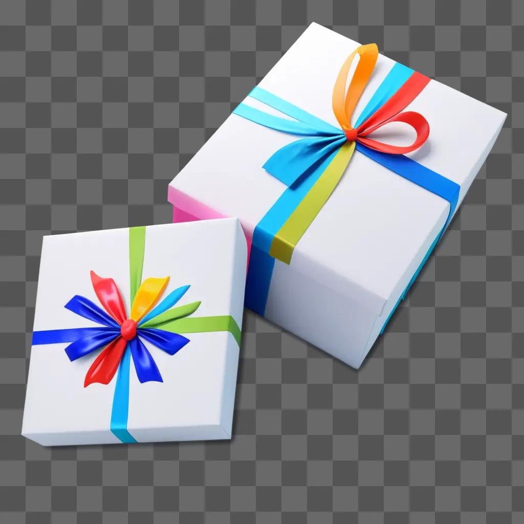 box with a colorful ribbon on it