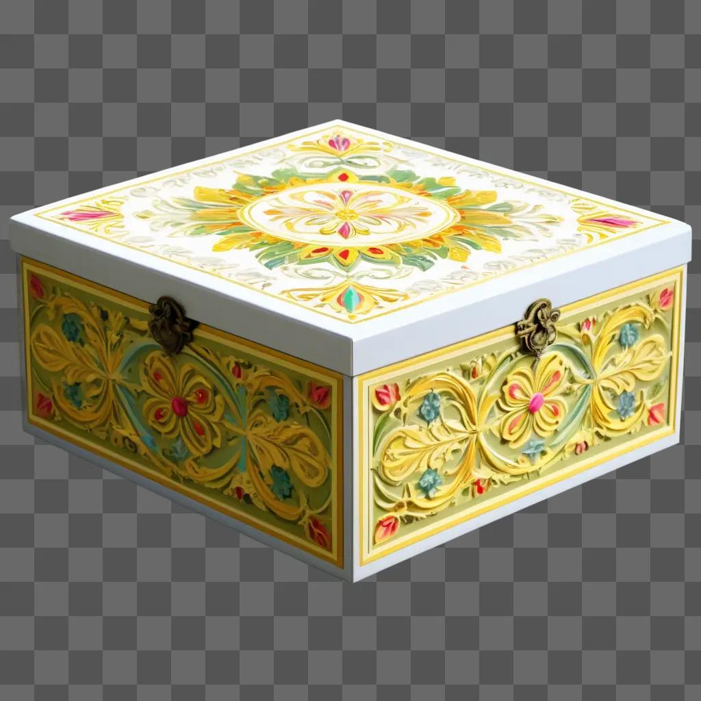 box with decorative motifs and a decorative lid