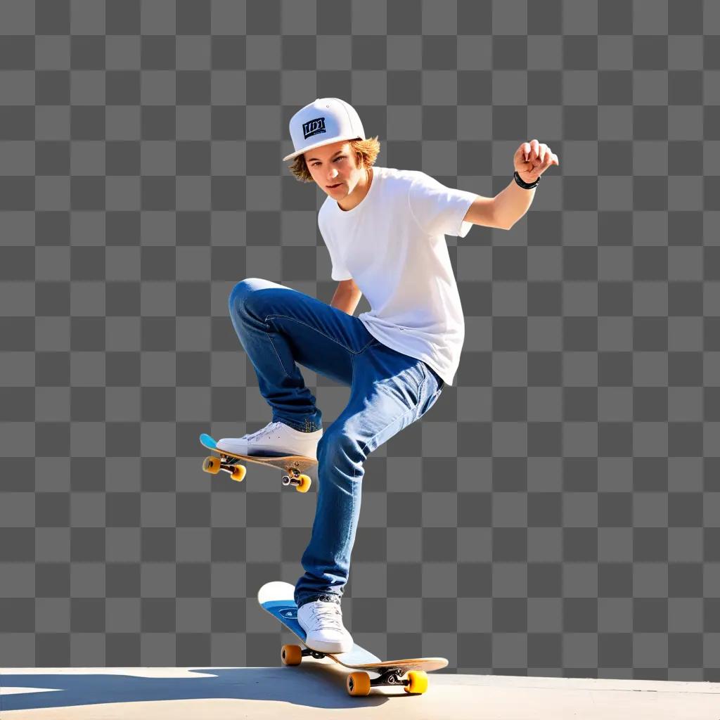 boy skateboards in a blur