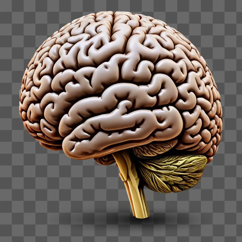 brain clipart Brain with no visible veins on a brown background