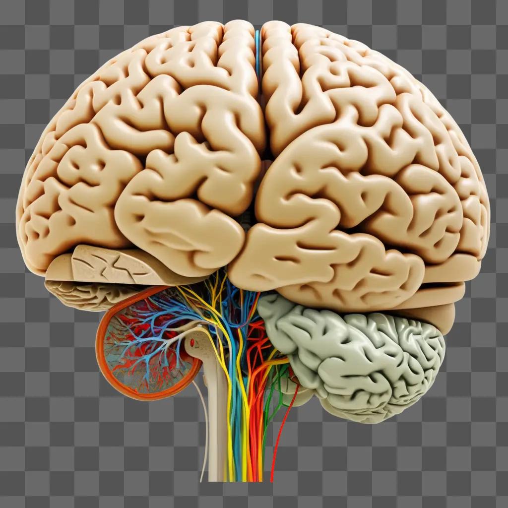 brain drawing with colorful veins