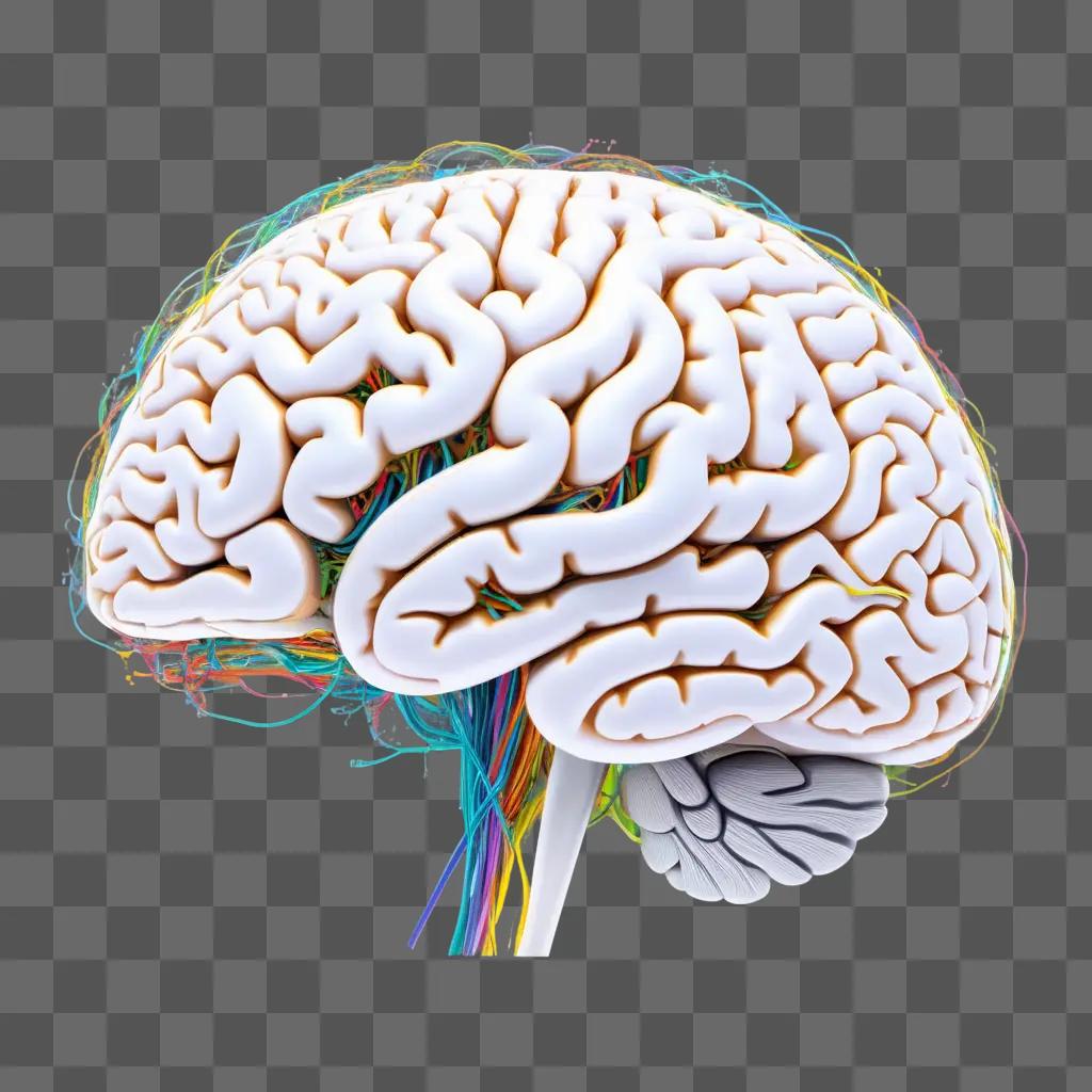 brain is shown with colorful cords in a drawing