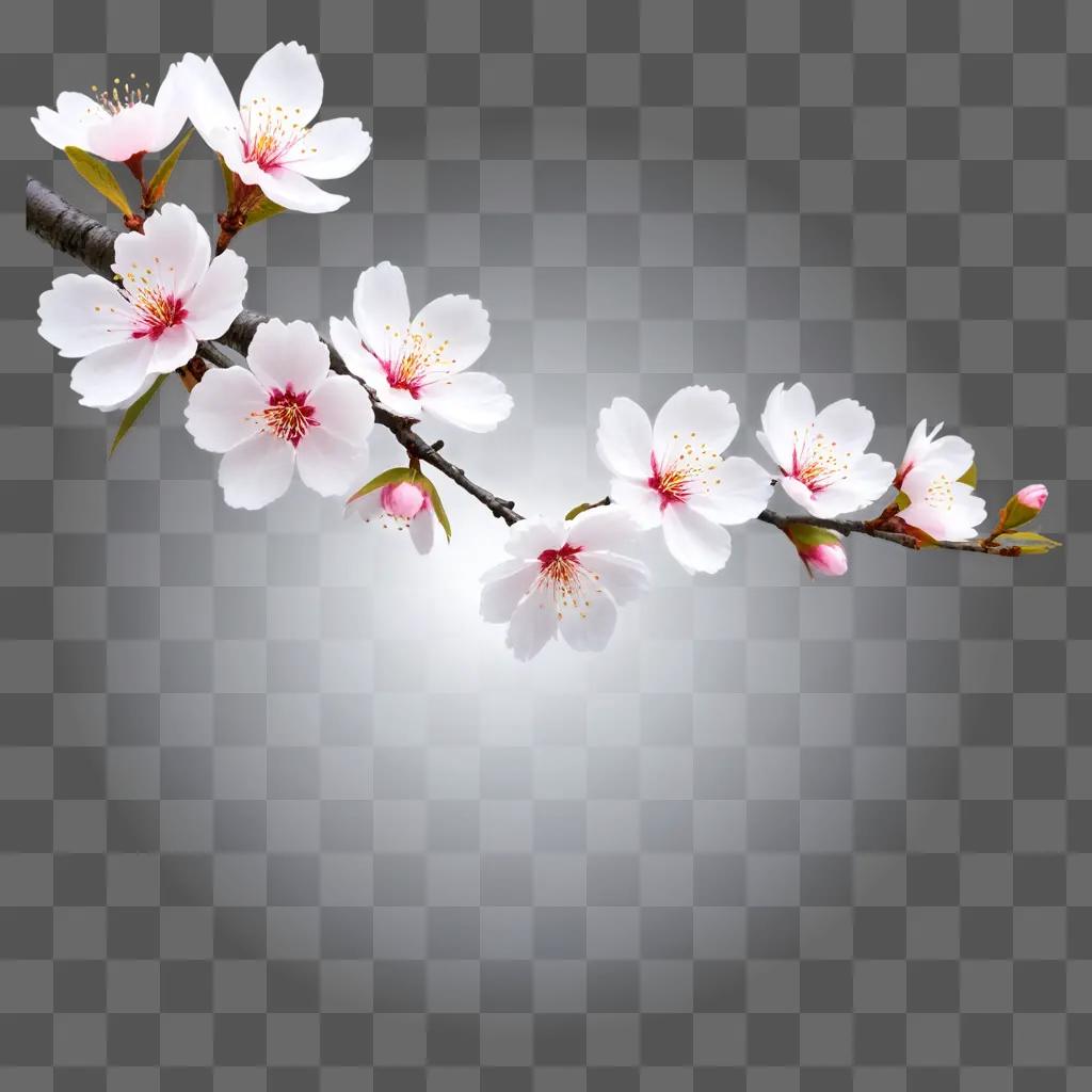 branch of sakura blossom with pink flowers