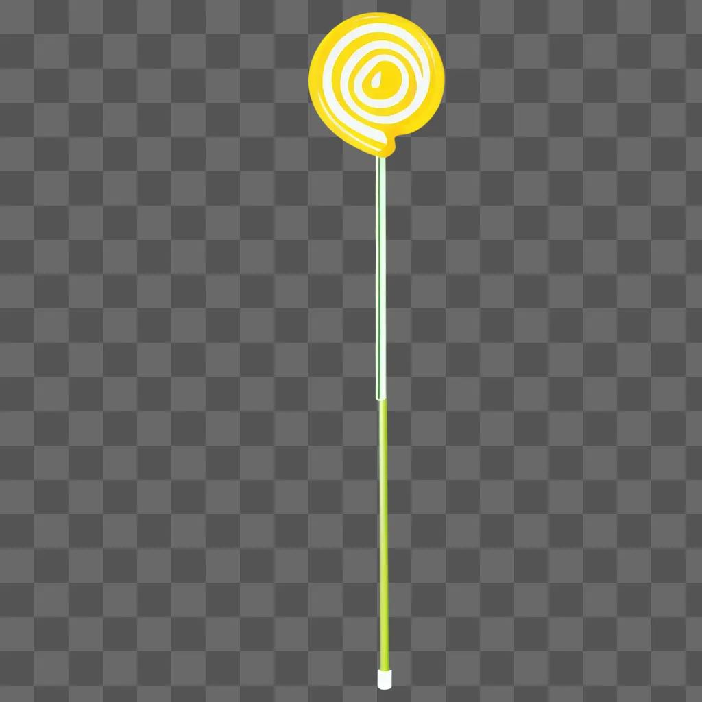 bright yellow lollipop clipart on a yellow background